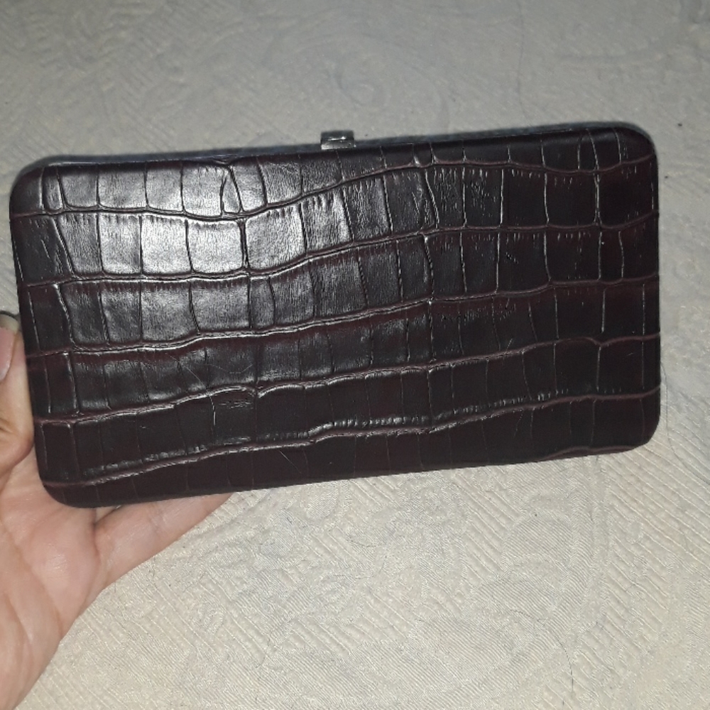 Brown Faux Crocodile Wallet